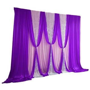 3*4m tùy chỉnh Màu Xanh Hoàng gia màu Đỏ đám cưới Backdrop rèm với Swag <span class=keywords><strong>sequin</strong></span> màn tổ chức sự kiện bên trang trí đám cưới - Product Image 2