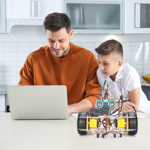 Tscinbuny 4WD akıllı Robot araç kiti dört yönlü izleme marş Arduino programlama için çocuklar robotik eğitim için Set