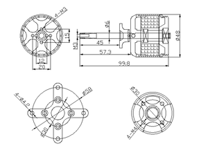 Eagle Power GA-4020- <strong>KV</strong>-<strong>400</strong>/450/500 Brushless <strong>Motor</strong> for FPV Quad Racing QAV Race Drone