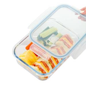 Mikrowellengeeignete Glasbehälter für die Küche zur Lebensmittelaufbewahrung und Meal Prep, Bento-Lunchbox, Frischhaltebox mit Kunststoffdeckel - Product Image 2