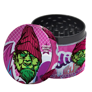 Zinc Alloy GORILLA <strong>ROLLING</strong> STARS Herb <strong>Grinder</strong> 50mm 4Layer Mix Pattern Design Smoking Shops Accessories Tobacco <strong>Grinder</strong>