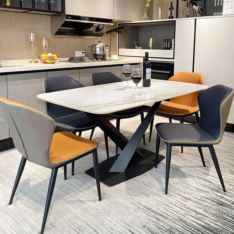 Luxo design moderno retangular decoração home sala móveis mesa de jantar mármore