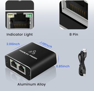 Ethernet <strong>Splitter</strong> <strong>1</strong> in <strong>2</strong> Out High-Speed 1000Mbps Network <strong>Splitter</strong> [<strong>2</strong> Devices Share Network] RJ45 LAN <strong>Splitter</strong> Adapter