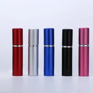 トラベルサイズラウンド5ml10ml小型詰め替え可能10ml空ポケット詰め替えアルミアトマイザー香水スプレーボトル包装 - Product Image 1
