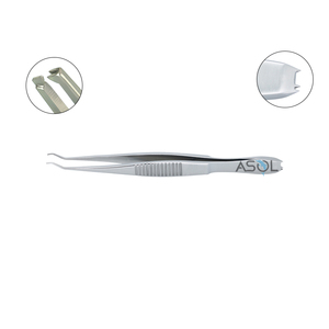 Thép không gỉ mô kẹp 1*2 răng 0.3mm giữ răng lims forceps trục góc cạnh - Product Image 1