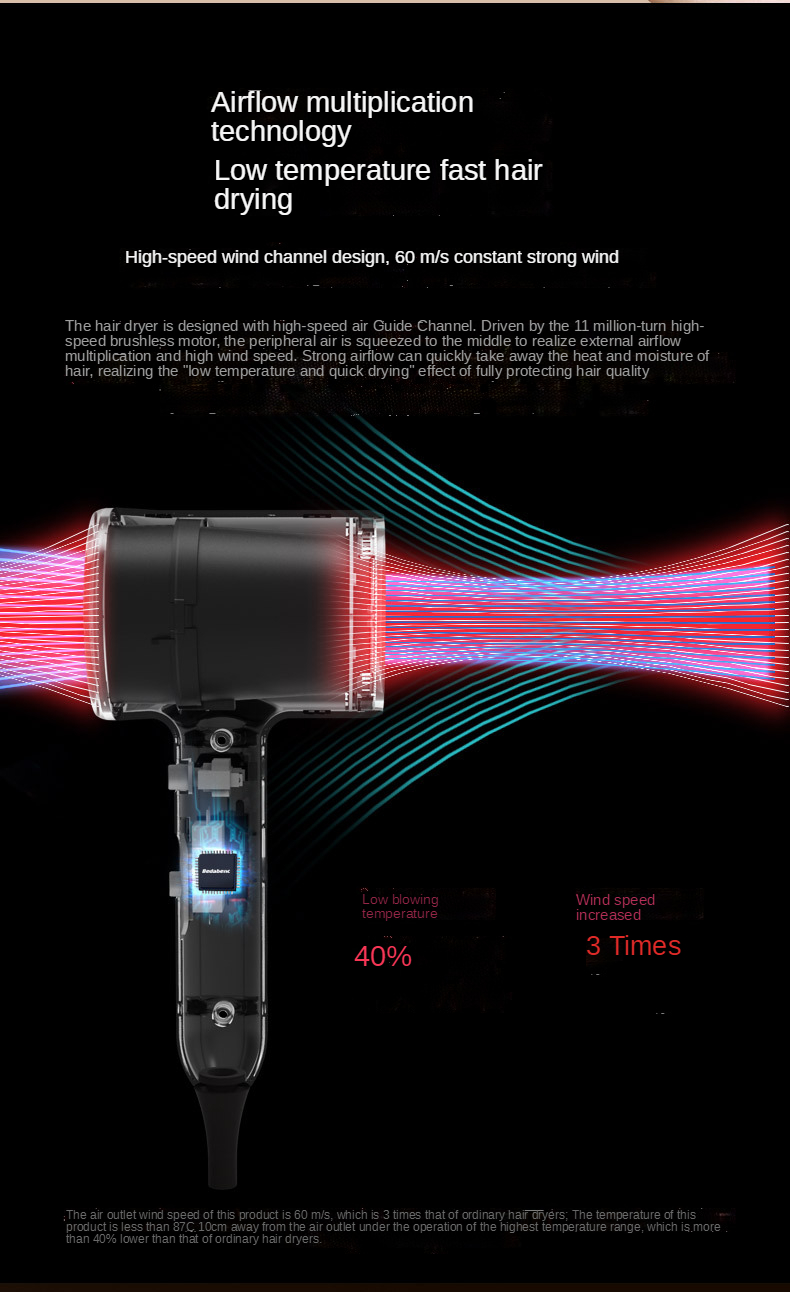 New fashion hair dryer constant temperature professional negative ion hair dryer flight travel household dormitory gifts OEM
