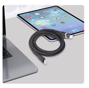 IPhone arayüzü cep telefonu için kalın örgülü iplik USB C kablosu 7 renk atmosfer ışığı PD 27W hızlı şarj kablosu - Product Image 4