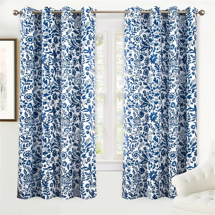 Màu Nước In Phòng Darkening Grommet Lót Nhiệt Cách Điện Tiết Kiệm Năng Lượng Cửa Sổ Màn Rèm Cửa