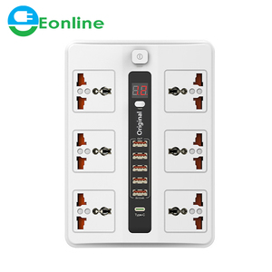 EONLINE เต้าเสียบปลั๊กไฟหลายช่อง6ทาง AC,อะแดปเตอร์สายชาร์จ USB 5ช่องปลั๊กต่อปลั๊กไฟ2เมตร - Product Image 1