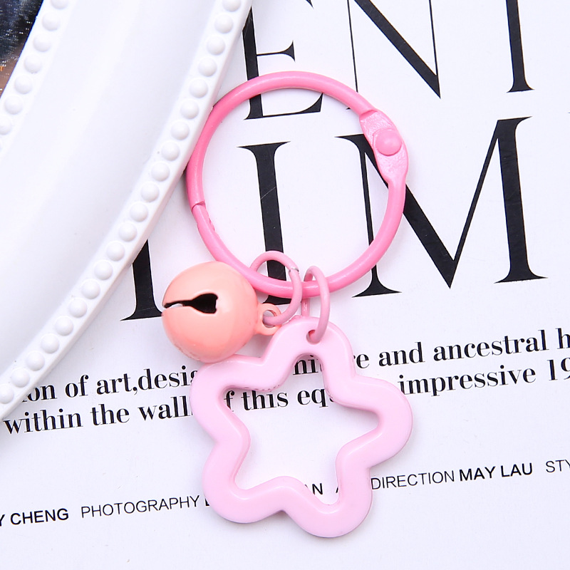 Circlip étoile rose à cinq branches 3cm cloche 14mm