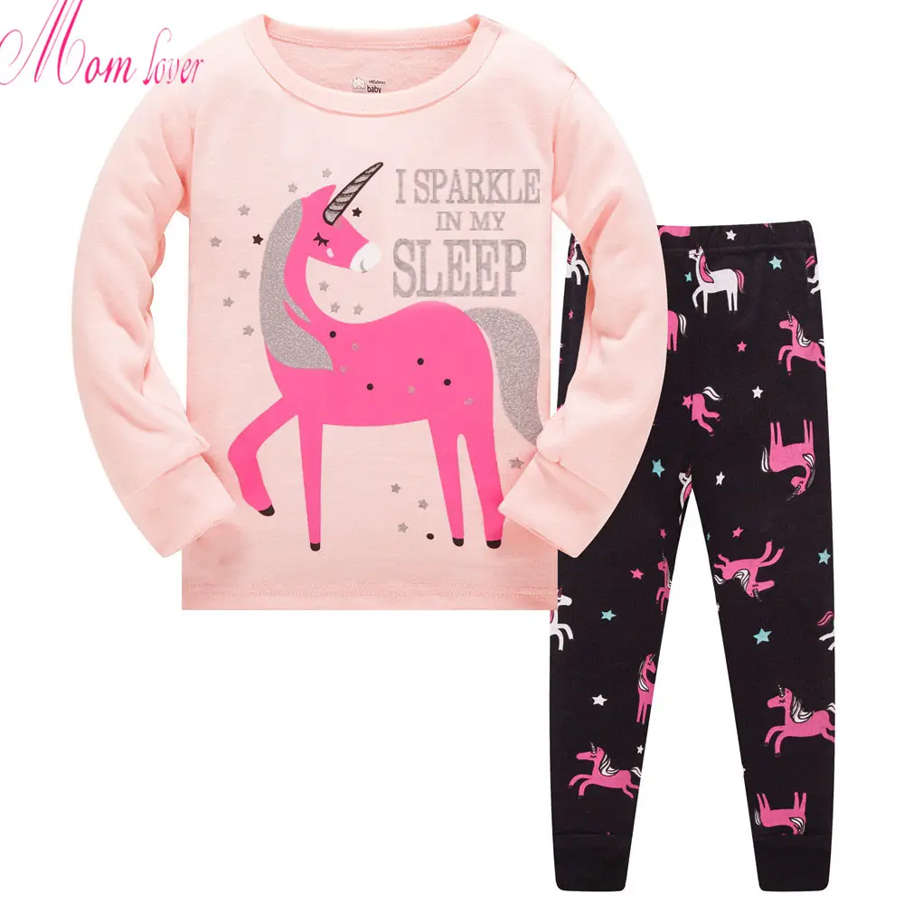 Pijamas de unicornio para niños y niñas, 100% algodón, superventas