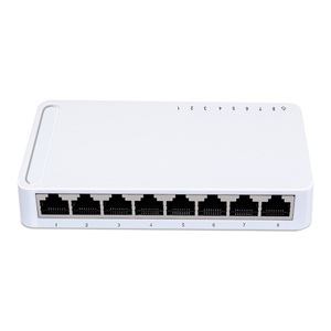 8 porte ad alte prestazioni 100/1000M Switch Ethernet Megabit di rete Hub non gestito per Desktop con QoS SNMP 12 mesi - Product Image 1