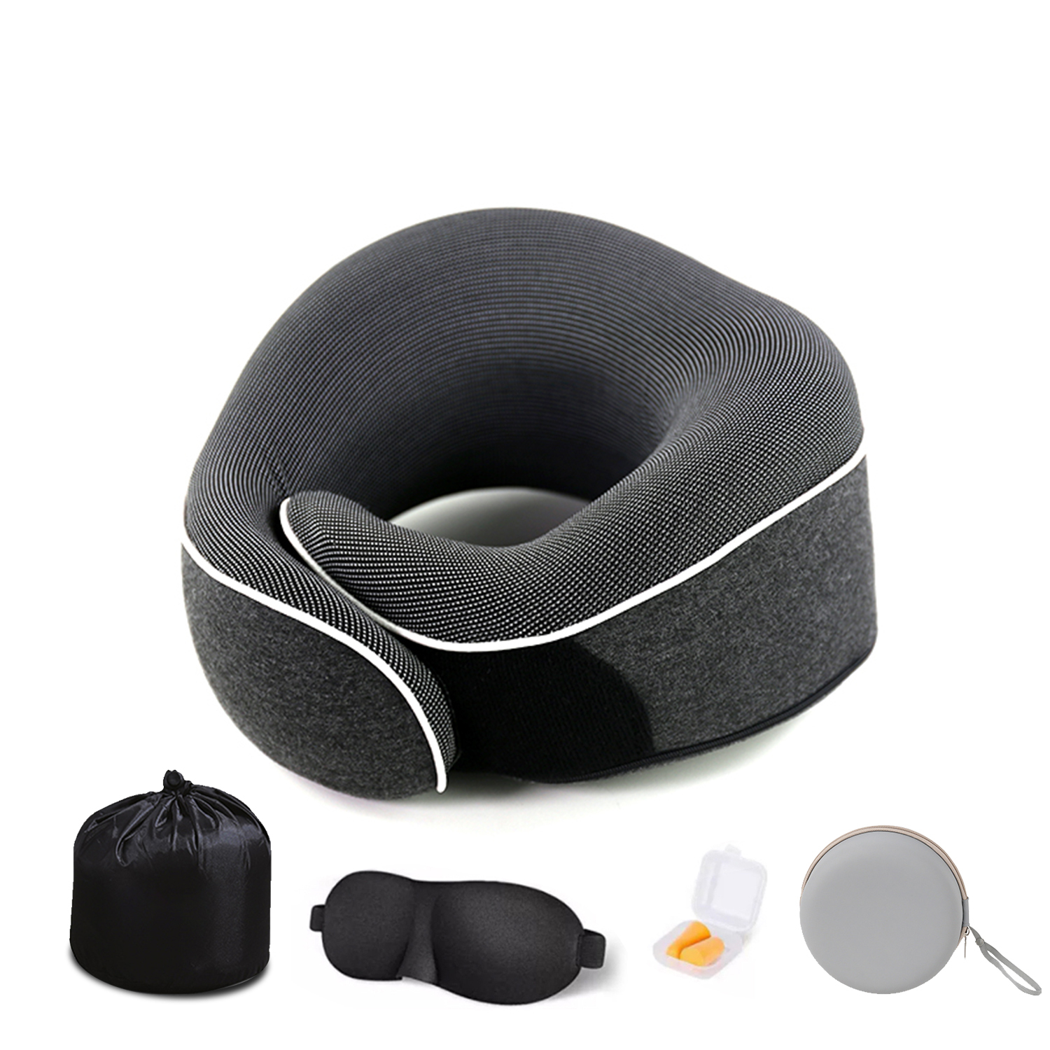 Gris foncé + cache-oreilles + bouchons + sac de rangement + boîte EVA