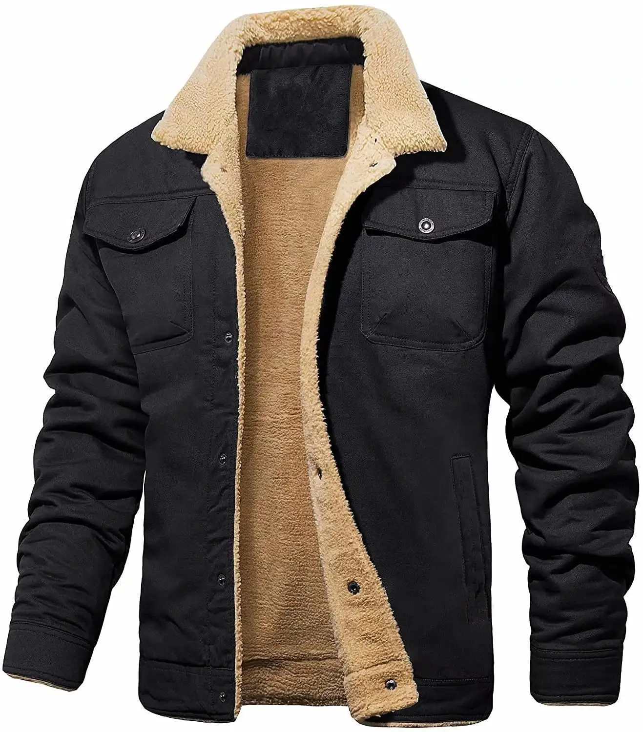 2023 Winter Man's Cotton Cargo Freizeit jacke Fleece Thicken Jacken New Winter Warm Man Jacke