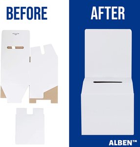 Customized <strong>Easy</strong> Folding Suggestions Donations Raffles Print White Glossy Cardboard Boxes With Removable <strong>Header</strong> - Product Image 5