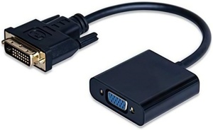 Adaptador DVI a VGA, convertidor de video macho a hembra para monitor/proyector/PC Adaptador digital a analógico de 24 + 1 pines