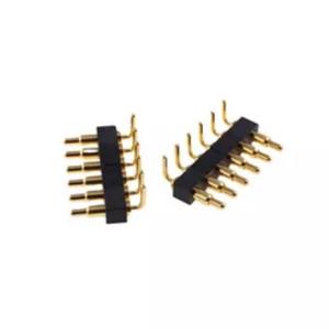 Pogo Pin <strong>Header</strong> 6 Pin 2.54 Mm Pitch Height 8.8 Mm Spring-loaded Connectors Through Holes Right Angle Edge Mount Power Charge - Product Image 1