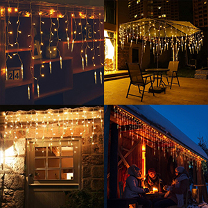 With <strong>Timer</strong> &amp; Memory Function Christmas <strong>Lights</strong> Outdoor Decoration <strong>Led</strong> Curtain Icicle <strong>String</strong> <strong>Lights</strong> Wedding Party Garland - Product Image 6