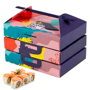 Holidaypac bán buôn biểu tượng tùy chỉnh chất lượng cao Phân hủy sinh học container thực phẩm <span class=keywords><strong>Sushi</strong></span> Bento hộp Takeaway <span class=keywords><strong>Sushi</strong></span> Bao bì hộp giấy - Product Image 5