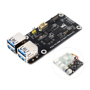 PCIe TO USB 3.2 Gen1 Board (C) Waveshare For <strong>Raspberry</strong> <strong>Pi</strong> 5 Up To 5Gbps Driver-Free <strong>Raspberry</strong> <strong>Pi</strong> 5 PCIe Adapter