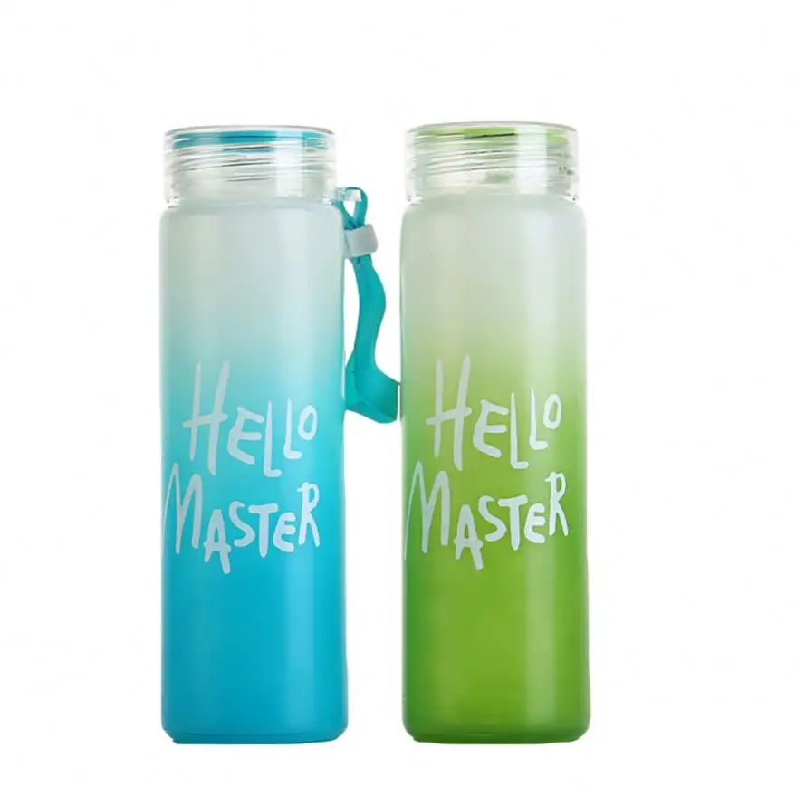 Nuovo regalo colorato borosilicato di vetro borosilicato bottiglia d'acqua botella de agua viderio cup glassato bicchieri a buon mercato bottiglia di acqua di vetro
