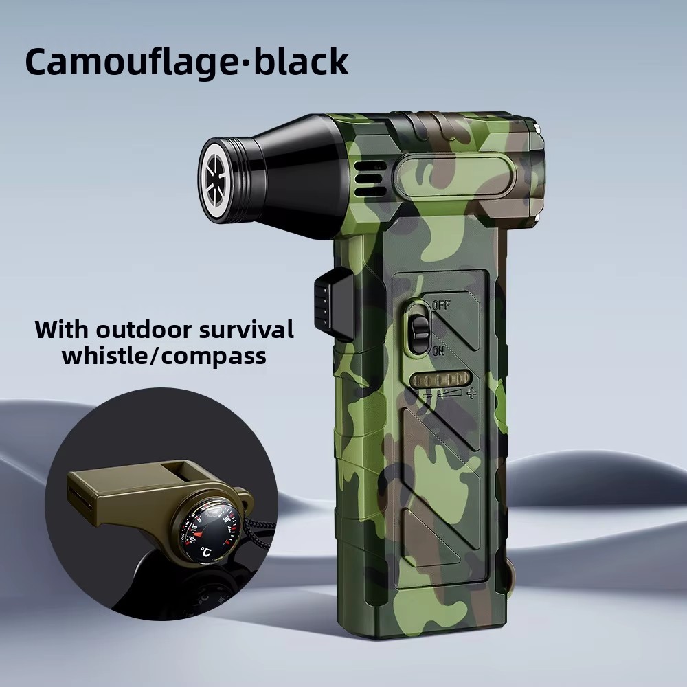Camouflage noir-sifflet-flamme bleue