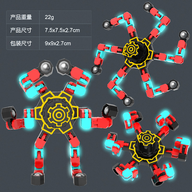 Version phosphorescente rouge et bleue