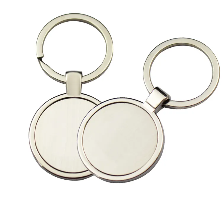 Metal Keychain Manufacturers Wholesale Custom Key Ring Souvenir Engraved Laser Printing Logo Metal Sublimation Blank Keychain