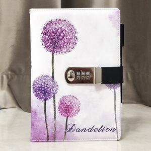 Bloc de notas creativo con bloqueo de contraseña, manual para estudiantes, diario A5 de cuero PU con contraseña, diario con cerradura - Product Image 4
