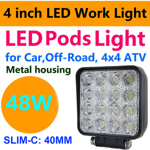 Fast Delivery RTS 48W 16LED High Power Square Slim C 40MM <strong>LED</strong> Work Light Pods <strong>LED</strong> Lamp for Tractor 4x4 Off-Road Vehicles ATV - Product Image 2