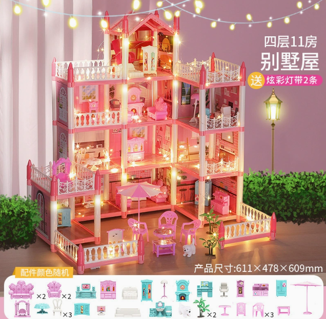 Rose11-Étage+ 2 Bandes LED + 4 Poupées