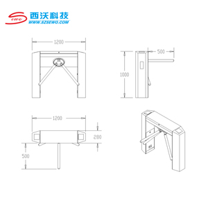 SEWO Semi-automatico RFID 3 Drop Arm treppiede cancello girevole per pedoni sistema di accesso alla carta di controllo - Product Image 4