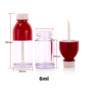 Độc Đáo Hình Dạng Chai Son Bóng Ống Bao Bì 6Ml Dễ Thương Rỗng <span class=keywords><strong>Lip</strong></span> <span class=keywords><strong>Gloss</strong></span> Ống Với Cây Đũa Phép Bàn Chải - Product Image 3