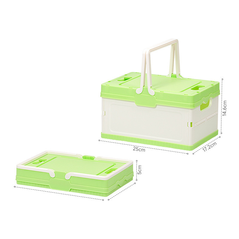 With lid - Small - White and green