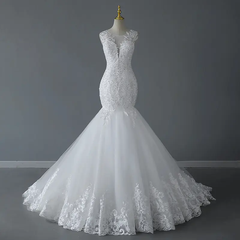 2023 venda quente novo branco fora do ombro cetim vestido de casamento vestido de baile luxo nupcial apertado vestido de casamento sereia vestido completo