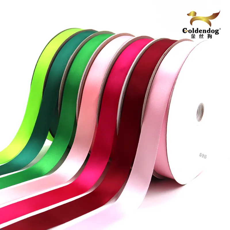 Hochwertige elegante 196 Farben Blumen Blumen sträuße Geschenk verpackung 25mm Polyester Satin band für dekorative