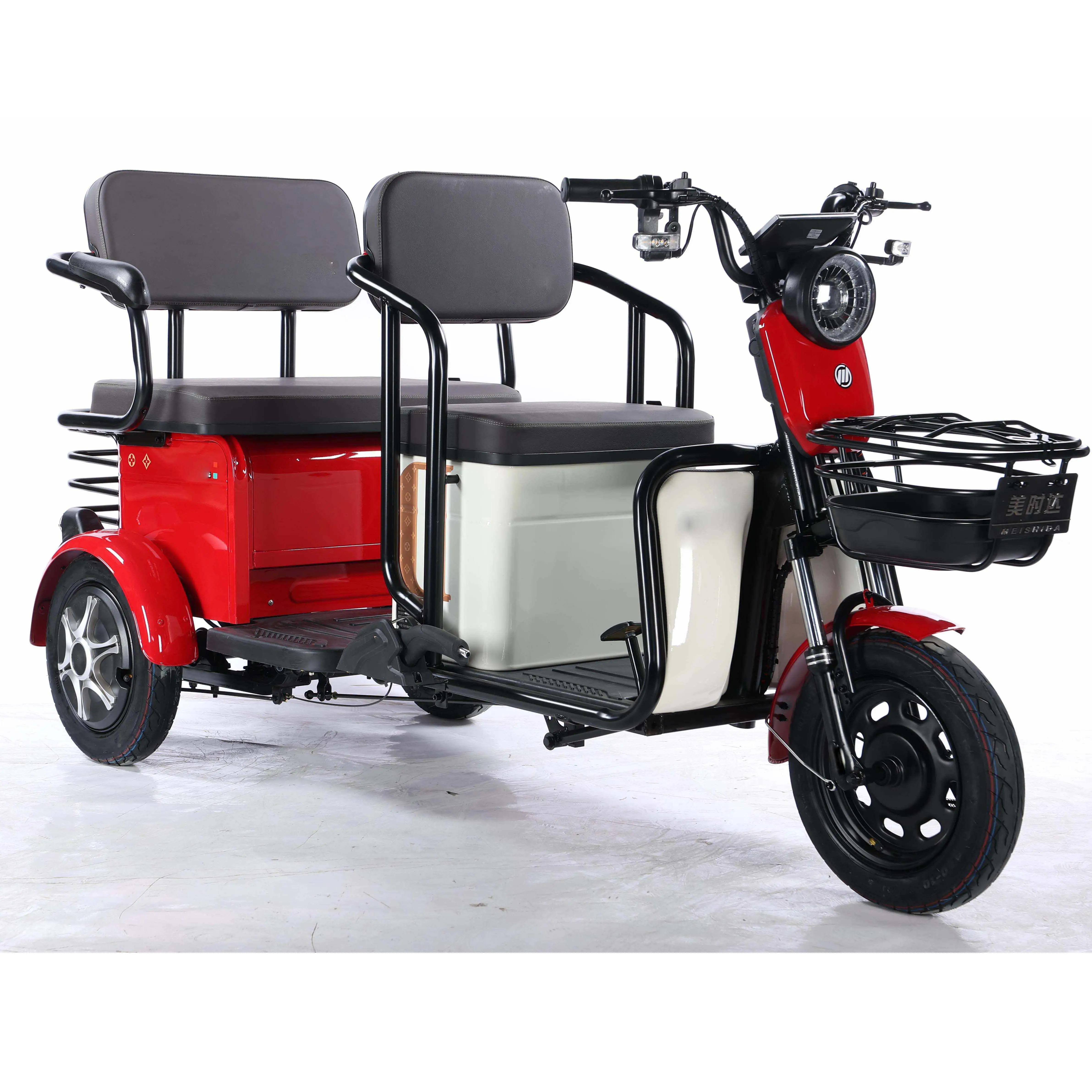 Triciclo per Scooter di vendita caldo tricicli elettrici a tre ruote con pedale per anziani 10 tricicli digitali 500W M8 bici 2 posti