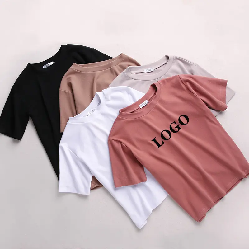 Custom Vintage in Bulk Korean Clothes Tee Blank Tshirts women's Plain T-shirts Women T Shirts