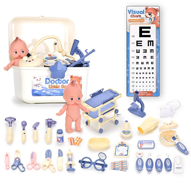 Médico Kits 42Pcs Pretend Play Médico Kit Brinquedos Estetoscópio Médico Kit Imaginação Jogar para Crianças 3 Anos