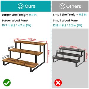 3 Tier Wood <strong>Display</strong> Rack,Portable Product <strong>Display</strong> Stand,3 <strong>Step</strong> Straight <strong>Display</strong> Shelves for Retail <strong>Table</strong> Top - Product Image 2