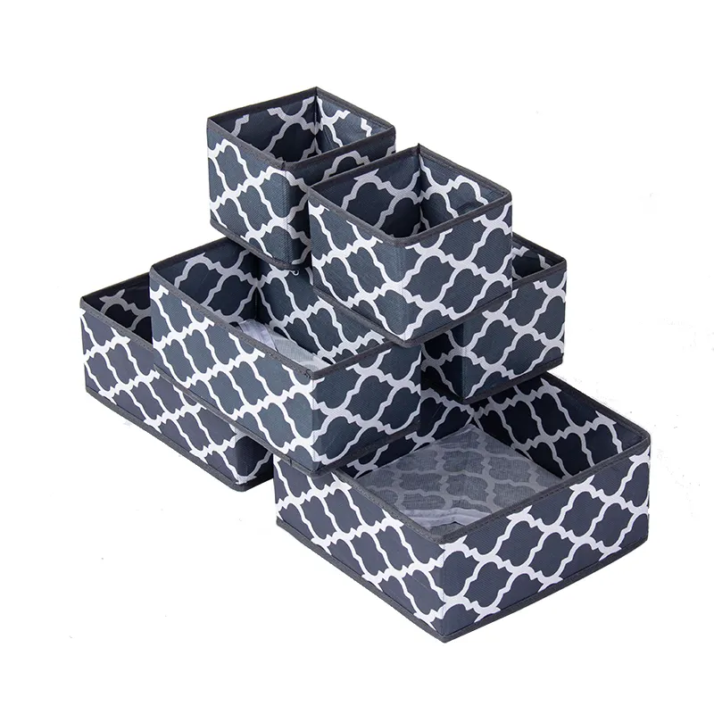 Ventes directes d'usine 6 ensembles boîte de rangement en tissu pliable placard commode soutien-gorge et chaussette pliable sous-vêtements organisateur tiroirs