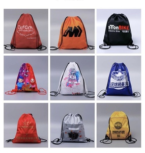 厂家定制Logo尼龙210d涤纶防水绳袋拉绳背包 - Product Image 2