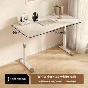 Modern White <strong>Computer</strong> <strong>Desk</strong> <strong>Simple</strong> Style with Adjustable Storage and Extendable Features for Home Office Study or Game Room - Product Image 4