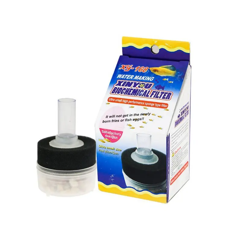 Xinyou Mini filtro neumático para pecera, hada del agua bioquímica con piedra Maifan y esponja de plástico, accesorios de algodón