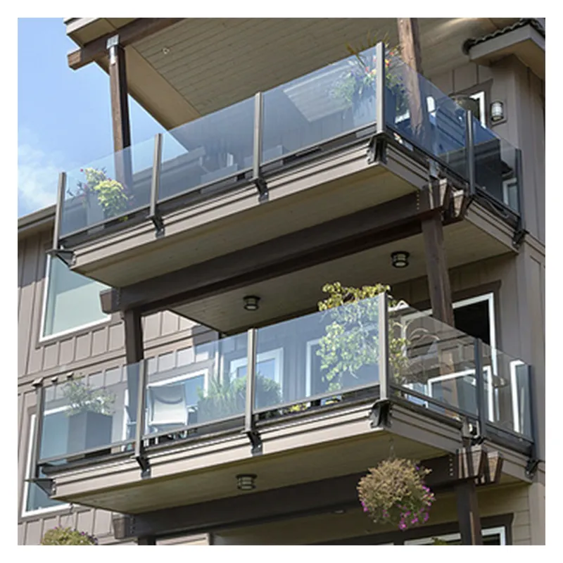 Outdoor balkon balustrade gehärtetem verbundglas günstige preis außentreppe geländer zaun gehärtetem verbundglas panels