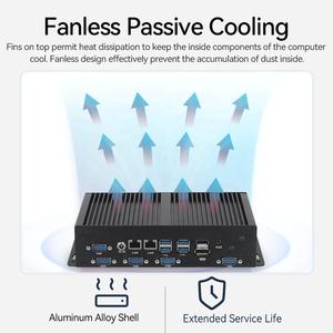 Fanless Industrial <strong>Computer</strong> Core I3 8145U I5 8257U 10120U I7 10610U 6x COM RS232 RS485 TTL LVDS GPIO 4G 5G LTE Linux Mini PC - Product Image 2