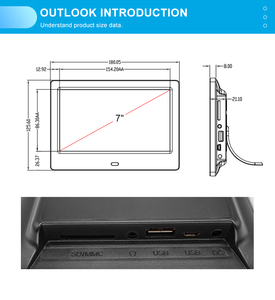 Made in China <strong>LCD</strong> Frameless Mini <strong>7</strong> Inch Digital Photo Picture Frame <strong>Motion</strong> <strong>Sensor</strong> Video Frame - Product Image 6