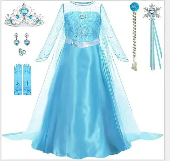 Vestidos princesa fantasia com varinha de fadas, tiara e coroa, fantasia de cosplay, fantasia de filme para meninas, fantasia infantil para crianças, fantasia de princesa