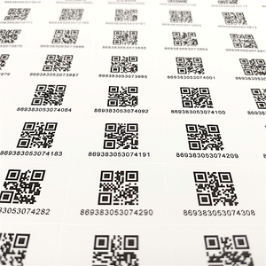 Etiqueta personalizada de código de barras para número de serie, etiqueta autoadhesiva de papel de vinilo de PVC, anticopia, código QR - Product Image 1