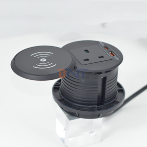 Toma de corriente con ojal USB oculta integrada redonda de múltiples capas con cargador inalámbrico - Product Image 2